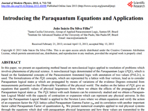Artigo "Introducing the Paraquantum Equations and Applications"