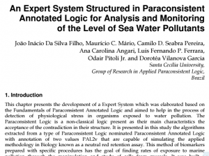 O artigo "An Expert System Structured in Paraconsistent Annotated Logic for Analysis and Monitoring of the Level of Sea Water Pollutants"